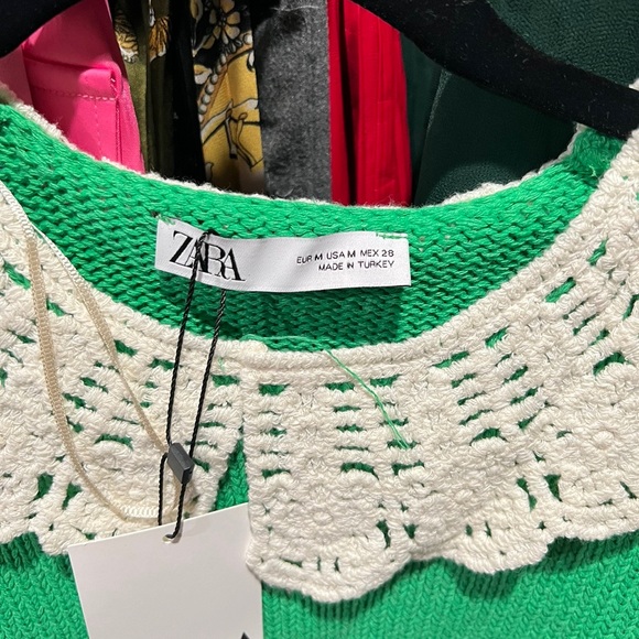 Zara Knit Sweater Crochet Bib Collar - Picture 6 of 9